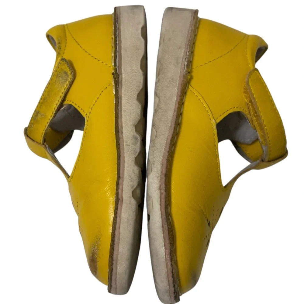 L’Amour Canary Yellow Alix Mary Jane wedge shoes size 10